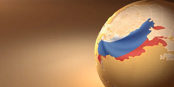 Karte von Russland auf der Erde — Stockfoto
