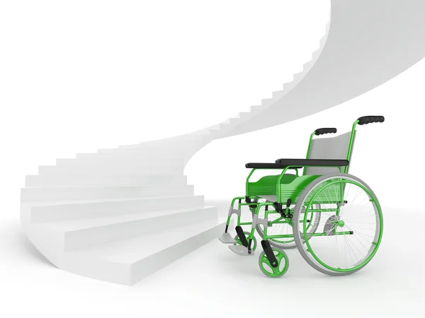 轮椅和楼梯 — 图库照片