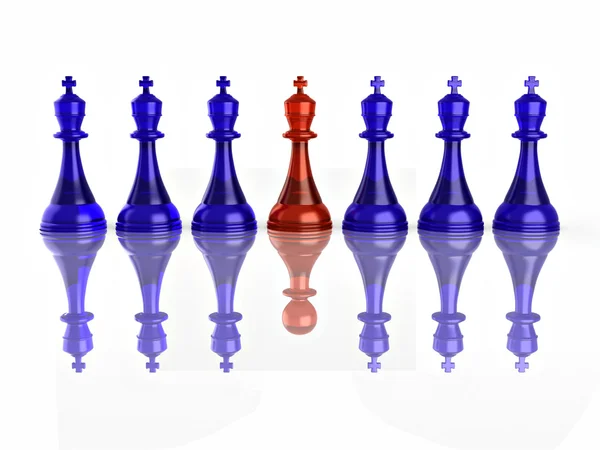 概念的なリーダーシップのイメージと false。チェス — ストック写真
