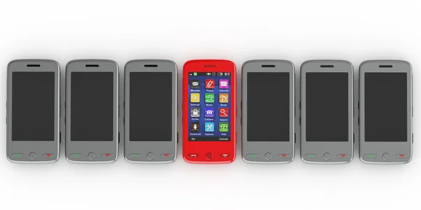 Mobilní telefony. 3D — Stock fotografie