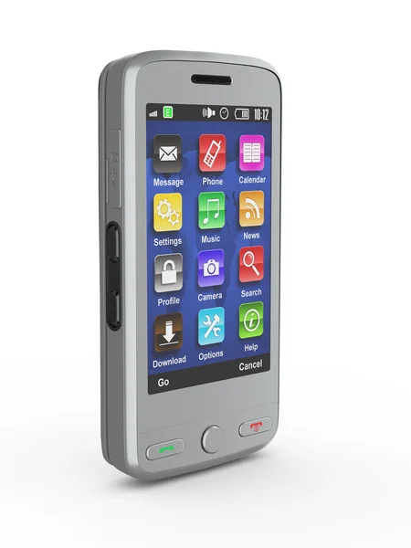 Kovové mobilní telefon. 3D — Stock fotografie