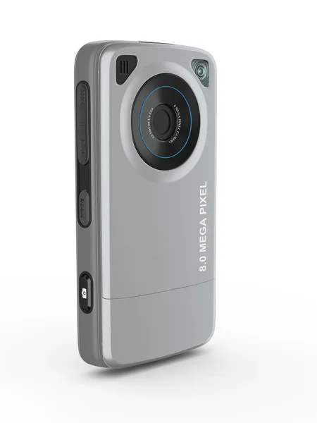 Téléphone portable métallique avec caméra. 3d — Photo