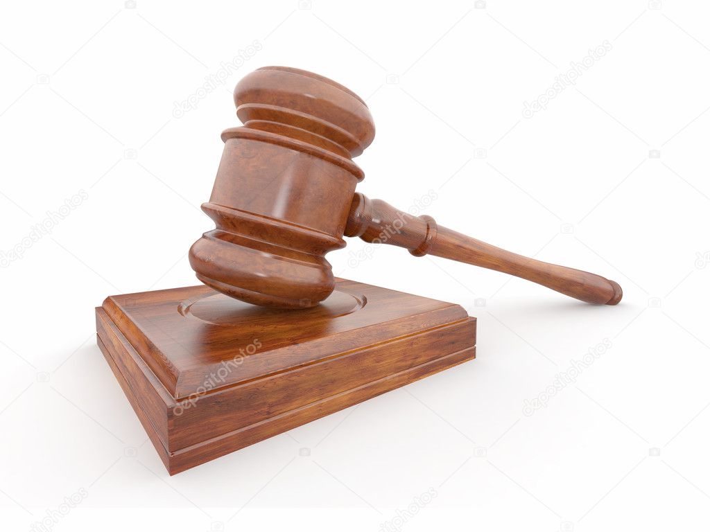 Judge gavel on white isolaed background