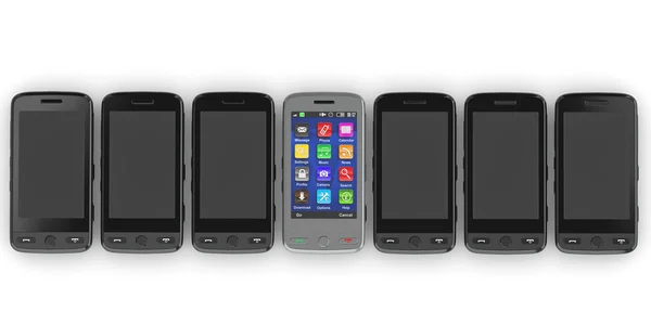 Мобільні телефони. 3D — стокове фото