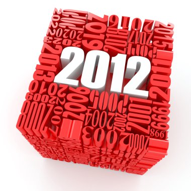 New year 2012. Cube consisting of the numbers clipart