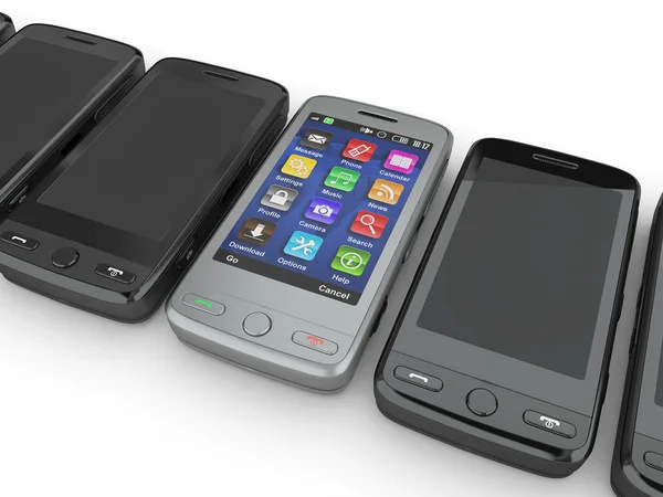 Teléfonos móviles. 3d —  Fotos de Stock