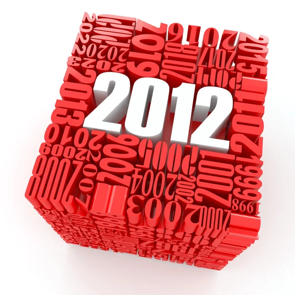 Nouvel an 2012. Cube composé des numéros — Photo