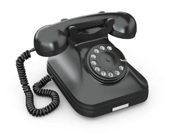 Telefone antiquado no fundo isolado branco — Fotografia de Stock