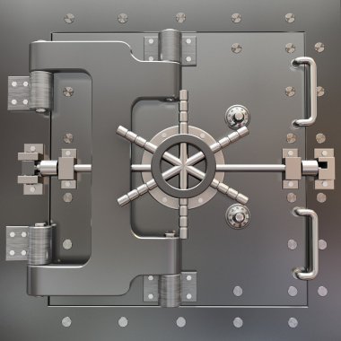 Safe in stainless steel. Bank Vault. clipart