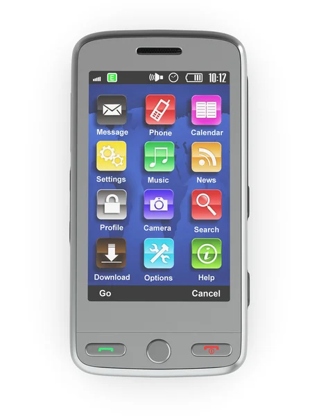 Teléfono móvil metálico. 3d — Foto de Stock