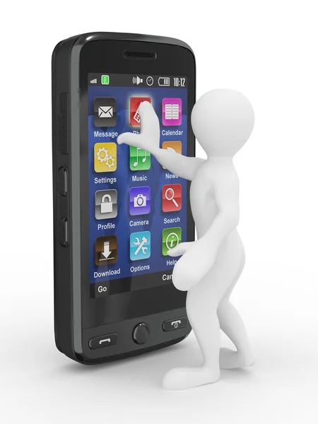 Mannen met mobiele telefoon. 3D — Stockfoto
