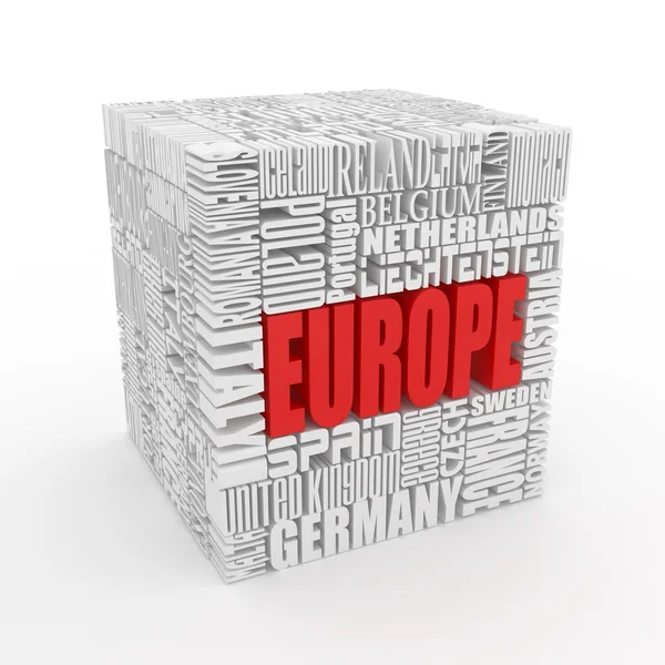 Avrupa. Avrupa ülkelerinin adını kutusu — Stok fotoğraf