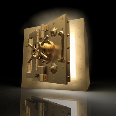 Opening vault and volume light. 3d clipart