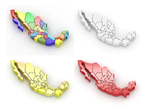 stock image Three-dimensional map of Mexico