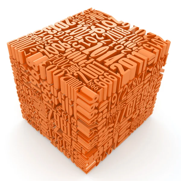 년입니다. 숫자의 구성 된 큐브 — 스톡 사진