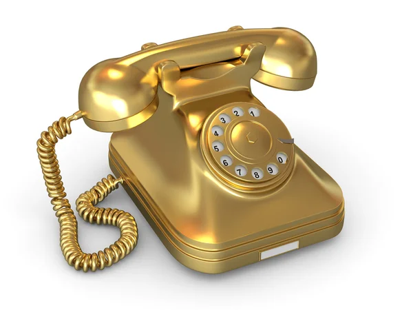 Altın telefon — Stok fotoğraf