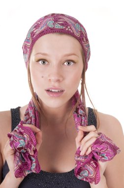 Young woman in headscarf clipart