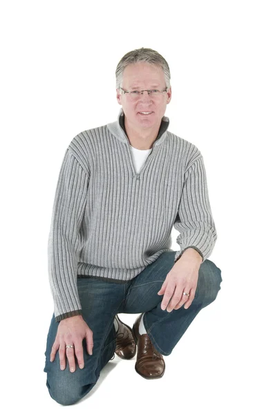 Smiling mature man in glasses — Stock Photo, Image