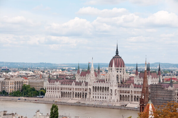 View from Budda to Pest and the parliament, Budapest,Hungary