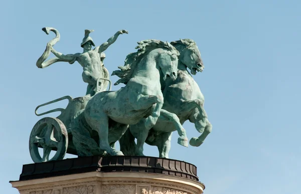 Plaza de los Héroes Budapest, Hungría — Foto de Stock