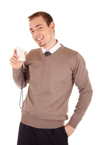 Man with Business Card — Stock Photo, Image
