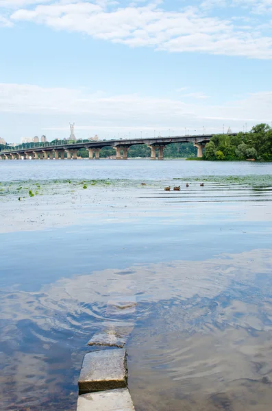 Украина, Киев, Патонский мост через Днепр — стоковое фото