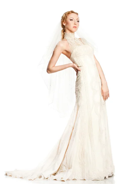 美しい白いドレスの花嫁 — ストック写真