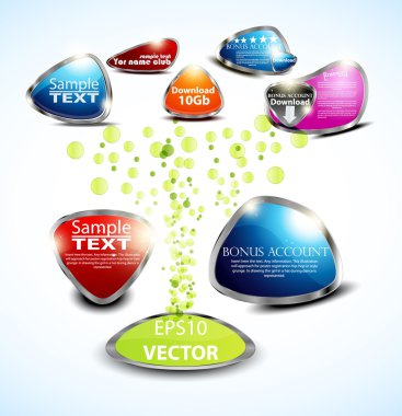 Set glossy volume download button icon. Vector design clipart