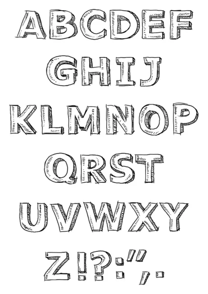 Alfabeto escrito a mano — Archivo Imágenes Vectoriales
