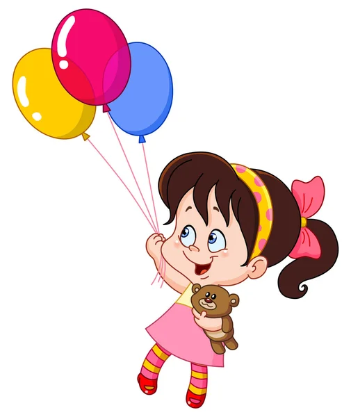Dziewczyna z balonami — Wektor stockowy