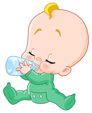 Baby with bottle clipart