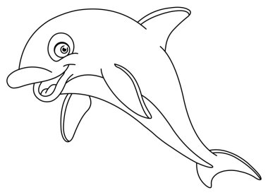 Outlined dolphin clipart