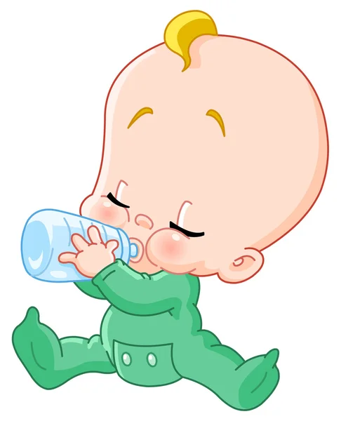 Bébé avec bouteille — Image vectorielle