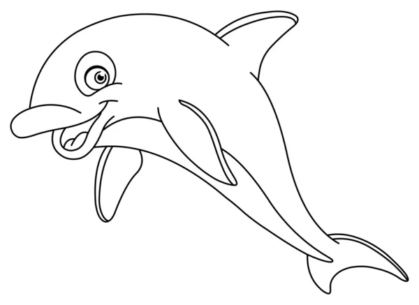 Outlined dolphin — Stock Vector