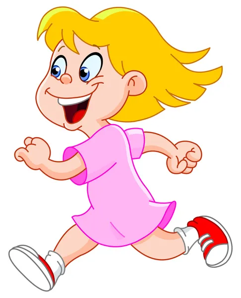 Petite fille courir — Image vectorielle