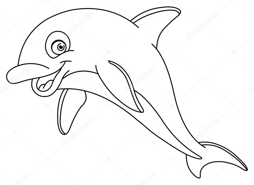 Outlined dolphin