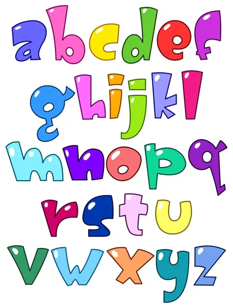 Dessin animé petit alphabet — Image vectorielle