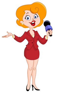 Female reporter clipart