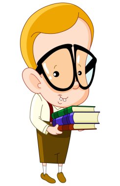 Nerd kid clipart