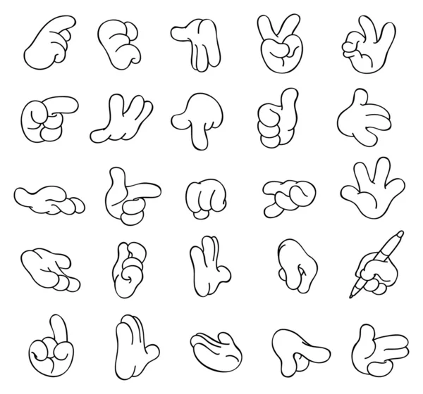 Outlined cartoon hands — Stock Vector