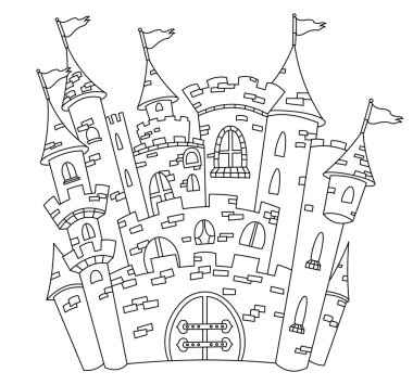 Outlined castle clipart
