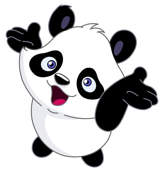 Panda bambino allegro — Vettoriale Stock