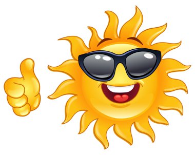 Thumb up sun clipart