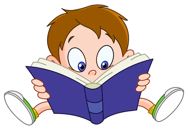 Junge liest Buch — Stockvektor
