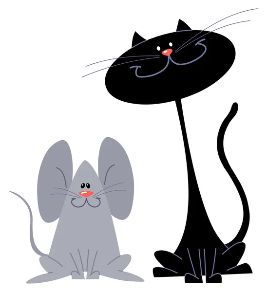 Gato e Rato —  Vetores de Stock