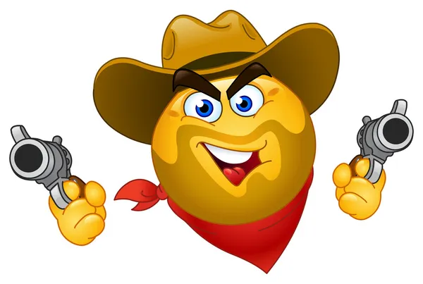 Cowboy emoticon — Stockvector
