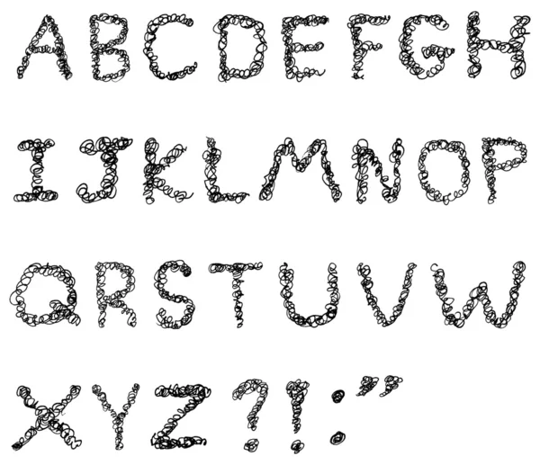 Scribble alfabet — Stockvector