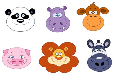 Animal heads clipart