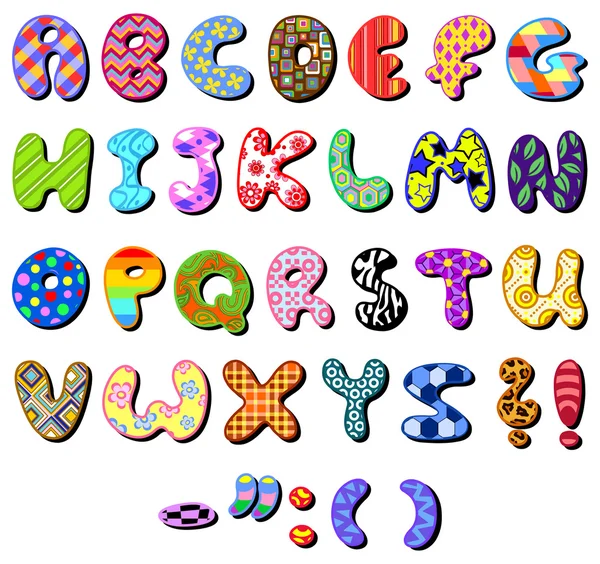 Alphabet à motifs — Image vectorielle