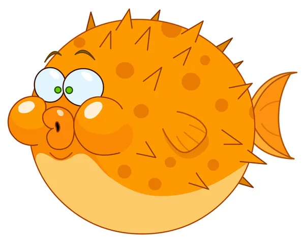 Karikatür blowfish — Stok Vektör